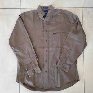 Faconnable mens taupe button down shirt sz S